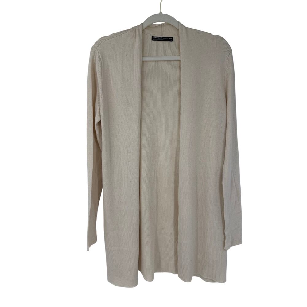 Peruvian Connection Cardigan L Pima Cotton Silk Cream Long Open Lightweight